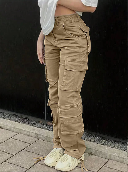 Casual Women's Tactical Pants Straight Leg Mountain Climbing High Street Spring Summer New Style Workwear Long Trousers