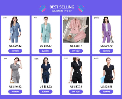 NAVIU Women Spring New Fashion Professional Suits Matching Set Korean Elegant Casual Blazer Coat Pants Two Piece Female Clothing