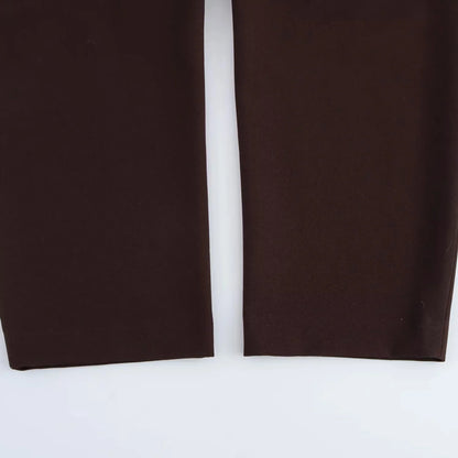 KONDALA 2025 Fall Winter Brown Elegant Office Lady Suits Fashion Shrug Pockets Blazers Elegant Zipper Skirts Chic Baggy Pants