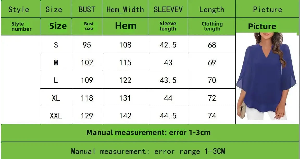 Casual Summer Hot Sale Of The Season Women's Shirt Loose V-neck Petal Sleeve Chiffon Blouse Fashionable Elegant Female Top with