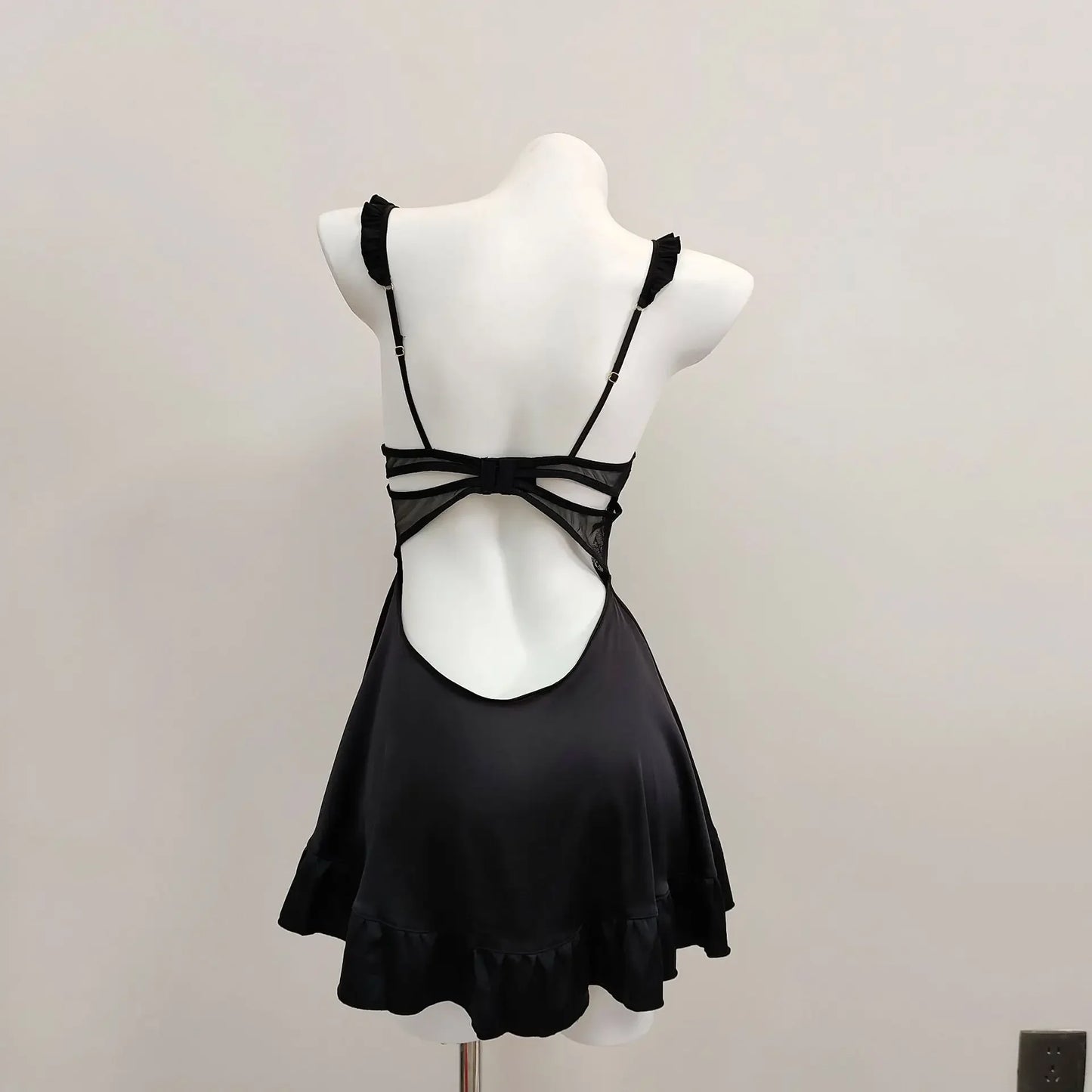 with Chest Pads Nightdress Sexy Pajamas Women's Silk Nightgowns Hollow Pure Backless Suspender Nightwears for Ladies Lingerie