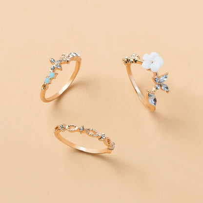 Boho Chic Ring Collection - Handmade Flower Rings with Gold Plating, Stackable for Layering, Elegant Party & Wedding Accessories