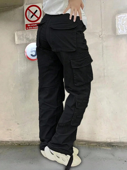Casual Women's Tactical Pants Straight Leg Mountain Climbing High Street Spring Summer New Style Workwear Long Trousers