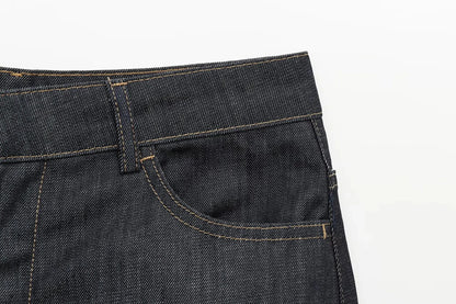 HH Female Spring Vintage Denim Blazer Long Sleeves Turn Down Collar Single Breasted Fake Pockets Street Fashion Coats