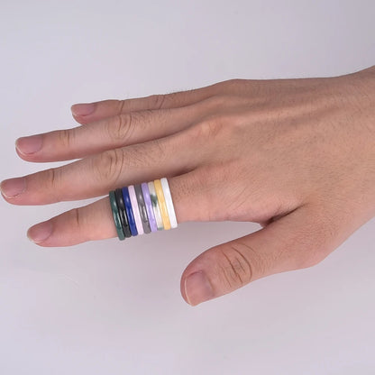 9 Color Ceramic Ring Smooth Slender Circular Rings For Women Men Simple Design Aesthetic Finger Rings Jewelry Couple Y2K Gift