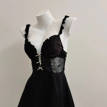 with Chest Pads Nightdress Sexy Pajamas Women's Silk Nightgowns Hollow Pure Backless Suspender Nightwears for Ladies Lingerie