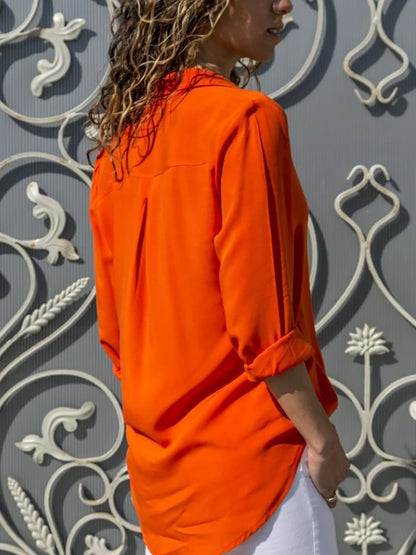 Casual Long Sleeve Solid Shirt Luxury Women's Blouses Elegant Korean Clothing Oversized Chiffon Tops Streetwear Loose Tunis