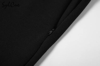 Nibber Black Sexy Split Simple Casual All-Match Hot Street Outing Cool Mature Vitality Personality Trend Basic Women'S Skirt