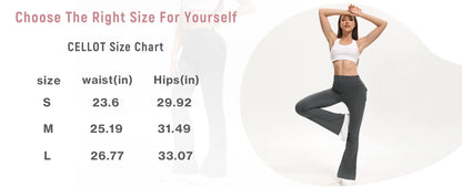 Women's High Waisted Flared Yoga Pants with Pockets Tummy Control Bootcut Leggings for Gym Fitness Casual Wear