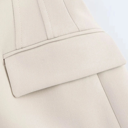 KONDALA Vintage Chic Office Lady Solid Women Suit Pockets V Neck Blazer Straight Loose Pants New Fashion 2025 Spring Autumn Sets