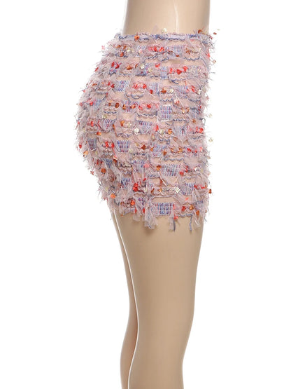 Weird Puss Colorful Tassel Skirts Peach Hip Women Thin Knit Wild Sexy Midnight Summer Trend Stretch Skinny Streetwear Bodycon