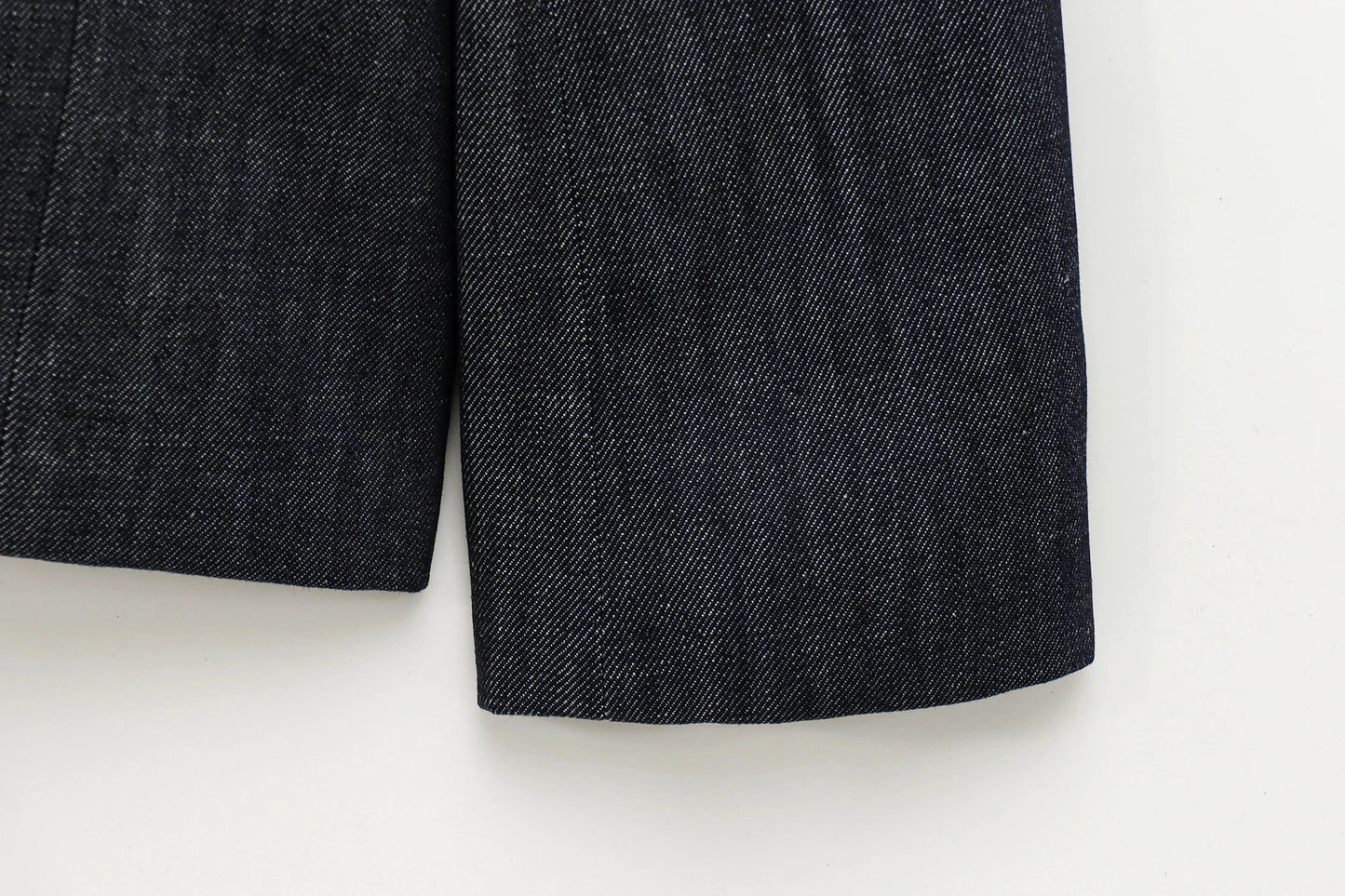 HH Female Spring Vintage Denim Blazer Long Sleeves Turn Down Collar Single Breasted Fake Pockets Street Fashion Coats