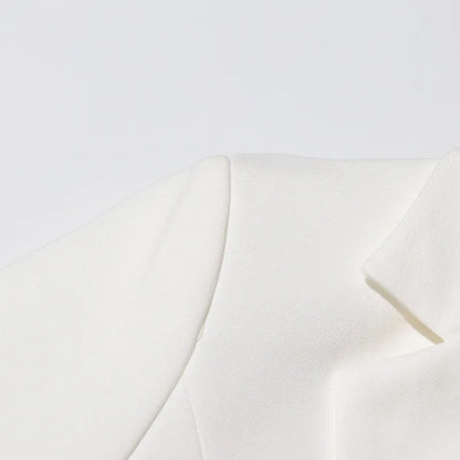 ZMEENNA White Blazer Notched Collar Single Button Patchwork Metal Tassel Jackets For Women 2025 Spring Fashion New Coats ZM628