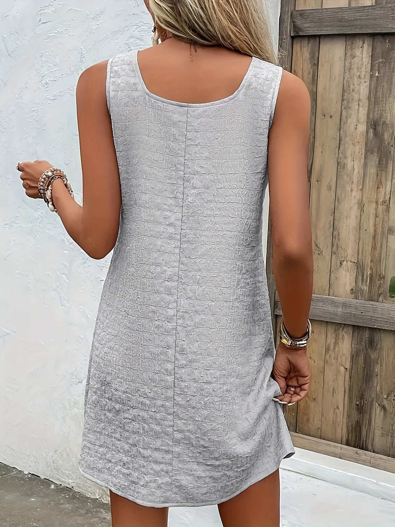 Chic Womens Sleeveless Mini Tank Dress - Lightweight & Breathable for Summer & Spring - Casual Loose Fit Fashion