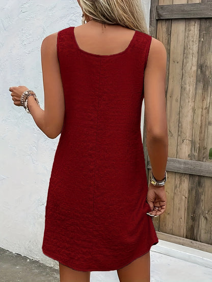 Chic Womens Sleeveless Mini Tank Dress - Lightweight & Breathable for Summer & Spring - Casual Loose Fit Fashion