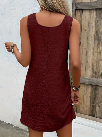 Chic Womens Sleeveless Mini Tank Dress - Lightweight & Breathable for Summer & Spring - Casual Loose Fit Fashion