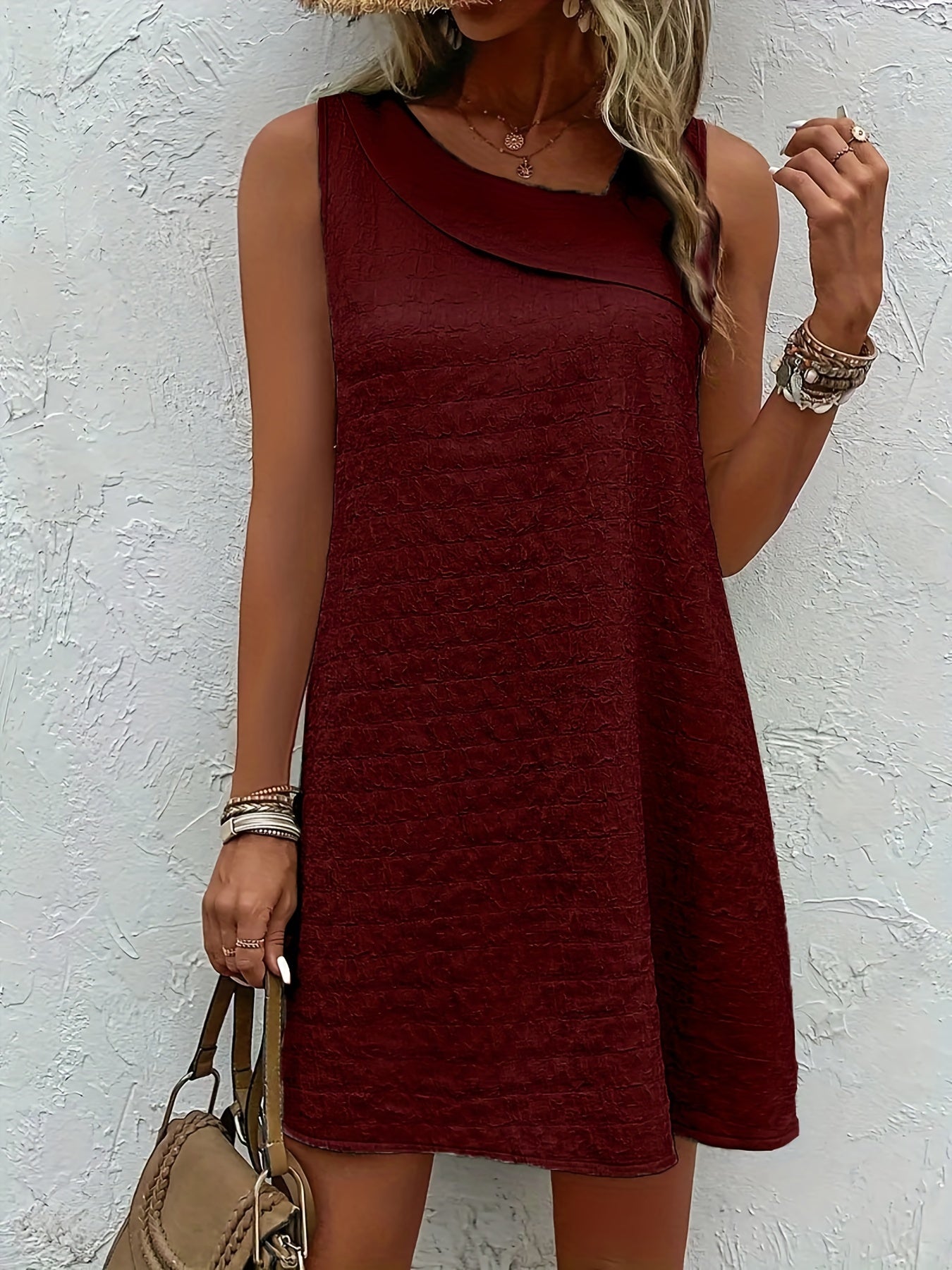 Chic Womens Sleeveless Mini Tank Dress - Lightweight & Breathable for Summer & Spring - Casual Loose Fit Fashion