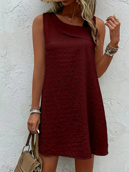 Chic Womens Sleeveless Mini Tank Dress - Lightweight & Breathable for Summer & Spring - Casual Loose Fit Fashion