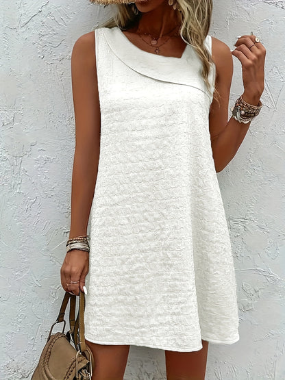 Chic Womens Sleeveless Mini Tank Dress - Lightweight & Breathable for Summer & Spring - Casual Loose Fit Fashion